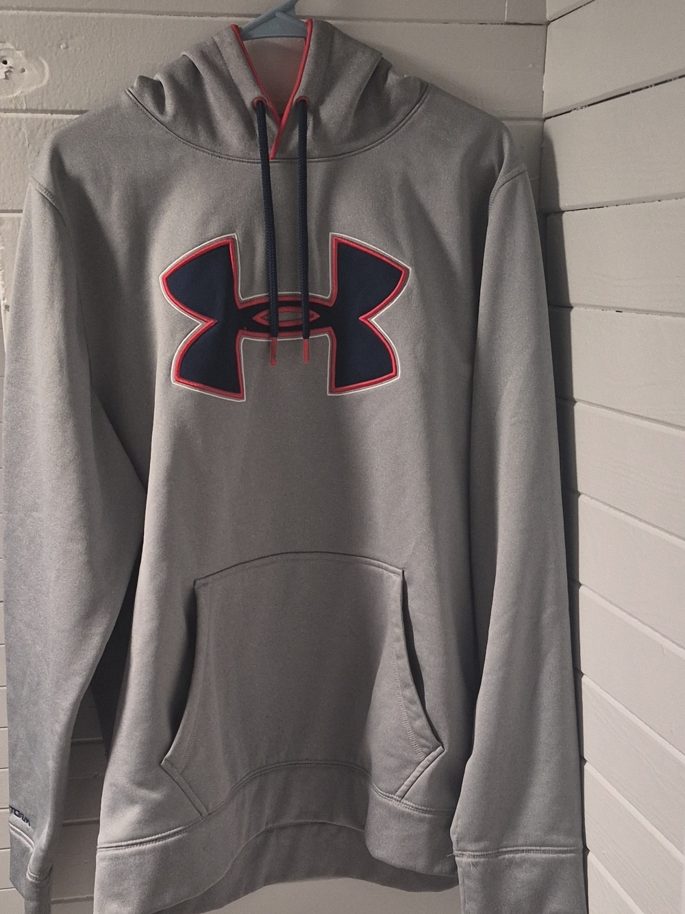 LG Men's Gray Hoodie with Navy and Red Logo